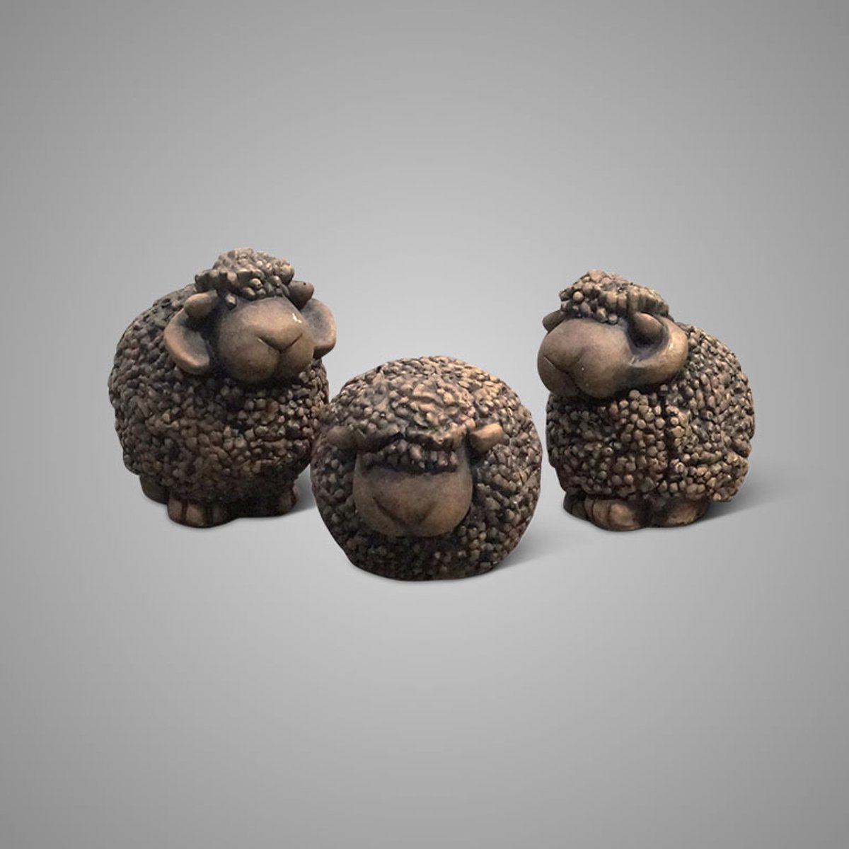 Brynxz - Set Of 3 Sheep - Classic Majestic Brown - D.14 H.14
