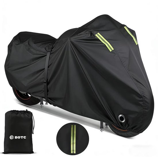 BOTC Housse de scooter / Housse de moto - imperméable - Housse de moto Oxford XXL - anti-poussière/UV - avec bande réfléchissante - 245 * 105 * 125 CM - Incl. Sac de rangement