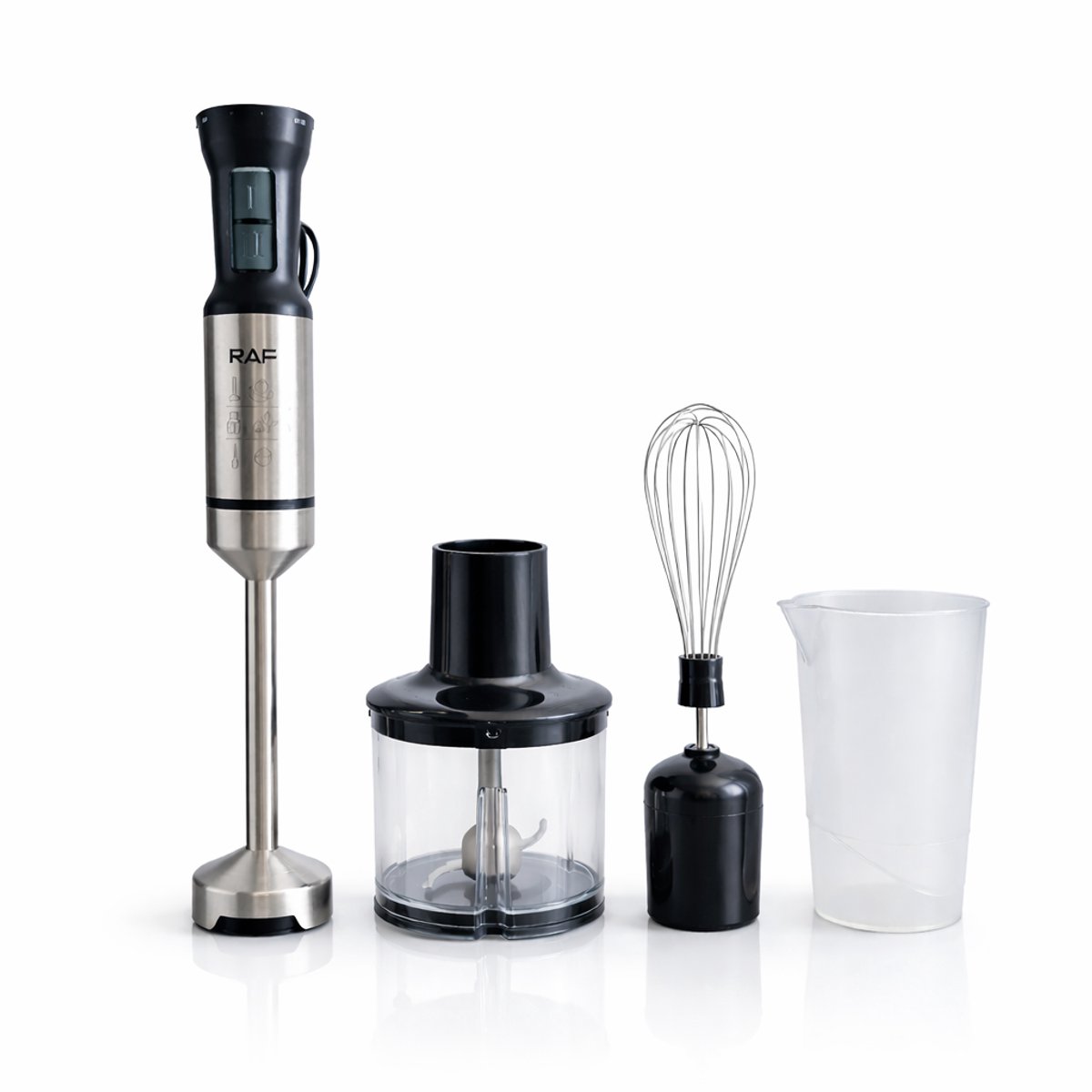 RAF Staafmixer 4-in-1 - Blender - Hakmolen - Garde - 21 Snelheden - Turbofunctie - RVS