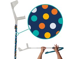 myCover Dots - 1 stuk - Trendy hoes voor krukken en wandelstokken, past op elke kruk of wandelstok, elastische stof, wasbaar 30°C, verschillende patronen - Excl. Kruk