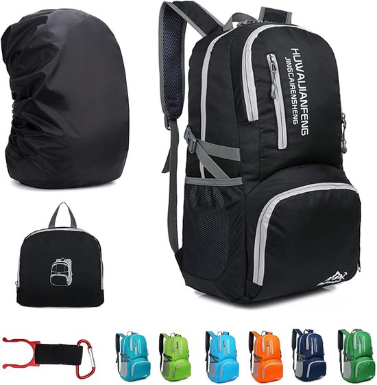 Outplea 30 l lichte wandelrugzak voor heren en dames, multifunctionele reisrugzak met skateboardriemen, dagrugzak, sportrugzak voor wandelen, outdoor, camping, vrije tijd, groen, 49 * 28 * 19 cm