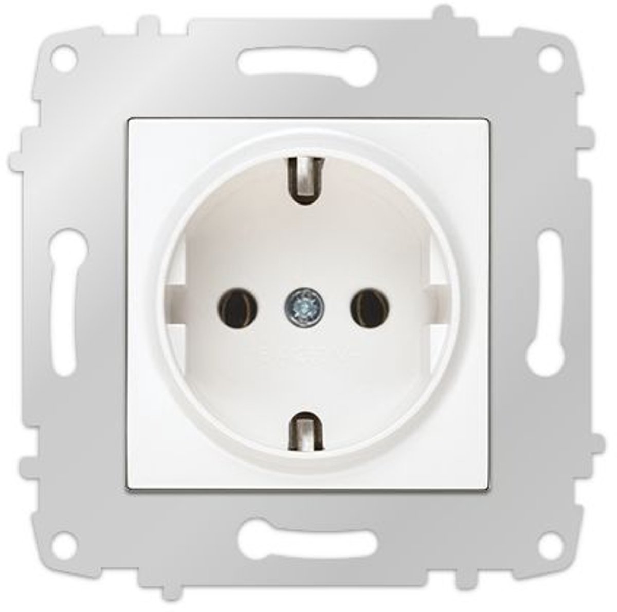 2x Enkel wandstopcontact - Randaarde wit zonder afdekraam - Panasonic Viko - 2 stuks