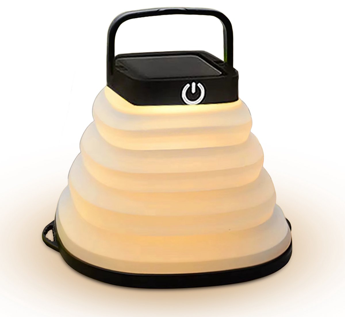 Tech Essentials Solar LED Lantaarn - Opvouwbaar - Zwart - Tentlamp - Led Lamp Oplaadbaar - Kamperen - Nood - Storm - Hanglamp - Zonne Energie