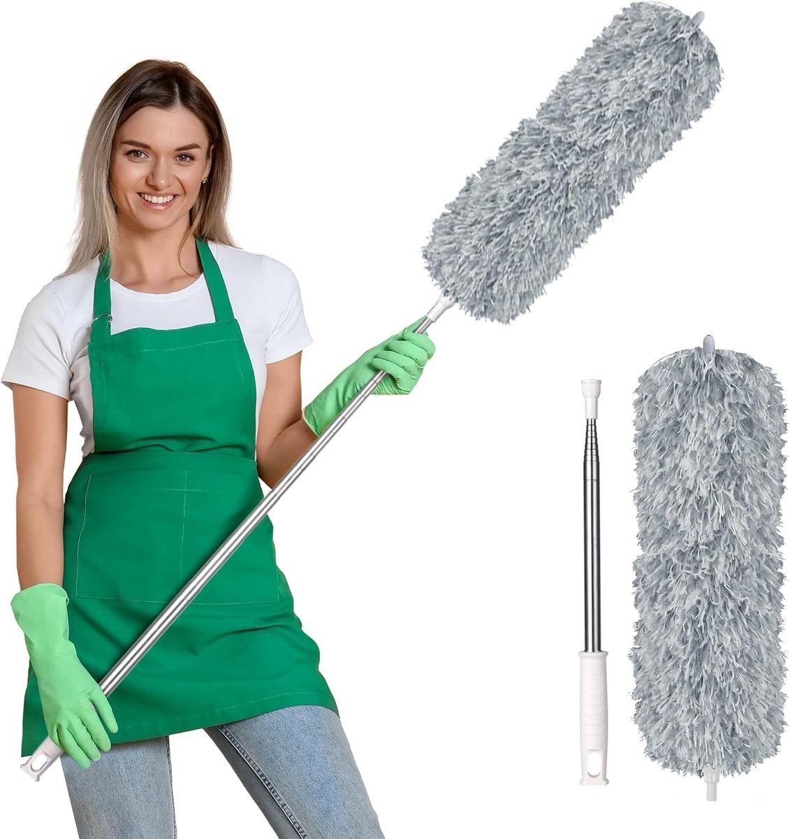 Stunq® Uitschuifbare Stofdoek met Flexibele Microvezel Kop voor Moeilijk Bereikbare Hoeken
