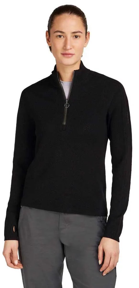 Merino Anniversary Original LS Half Zip Trui Dames Zwart