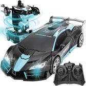 Afstandsbestuurbare auto - Rc auto - Transformerend -2 in 1 Robot en auto - Race Drift Car - Blauw