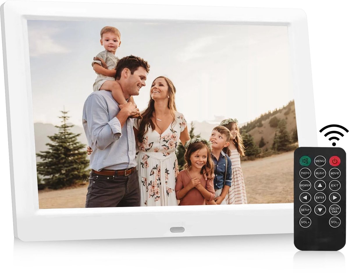 Unyqoos® Elektronische fotolijst met HD IPS-scherm en multifunctionele mogelijkheden