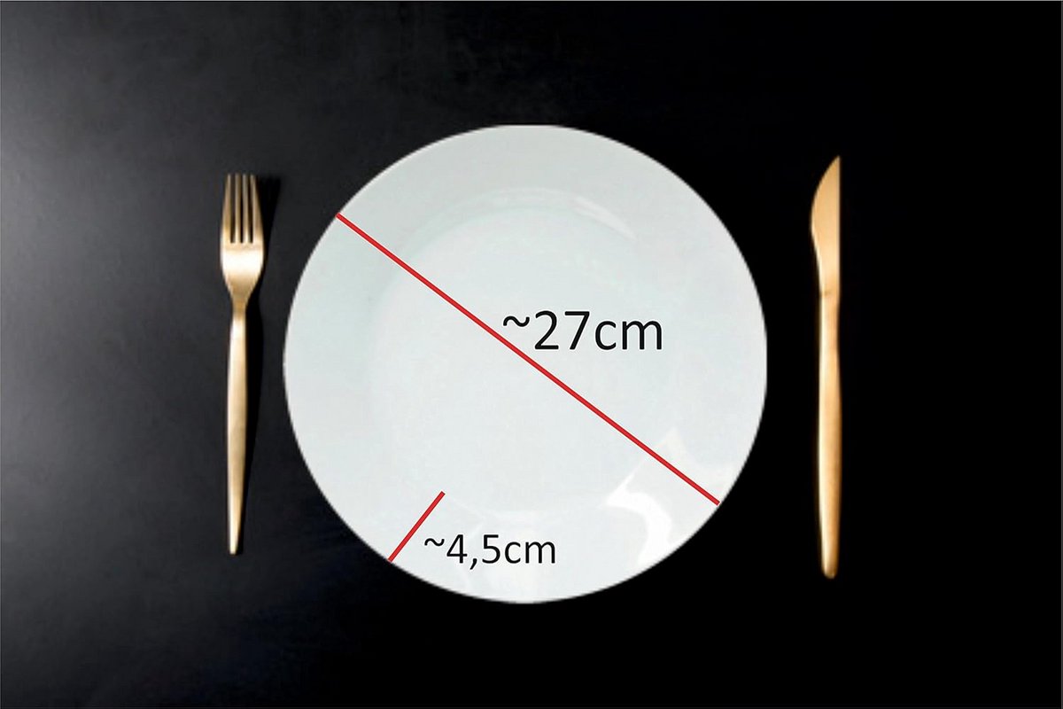 Set van 6 Platte Dinerborden Ø 27 cm Wit Porselein