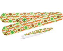 Tweezerman Mini Slant Tweezer Avocado Pincet + 2 Avocado Vijltjes – Professioneel Mini Slant Pincet Met Precieze Handgeslepen Punt + 2 Hoogwaardige Avocado Nagelvijlen - Perfecte Set Voor Wenkbrauwen En Nagelverzorging - Travel & Cadeau Set