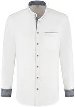 Chemise Tirol Homme avec Col Montant Blanc-Denim - Taille S
