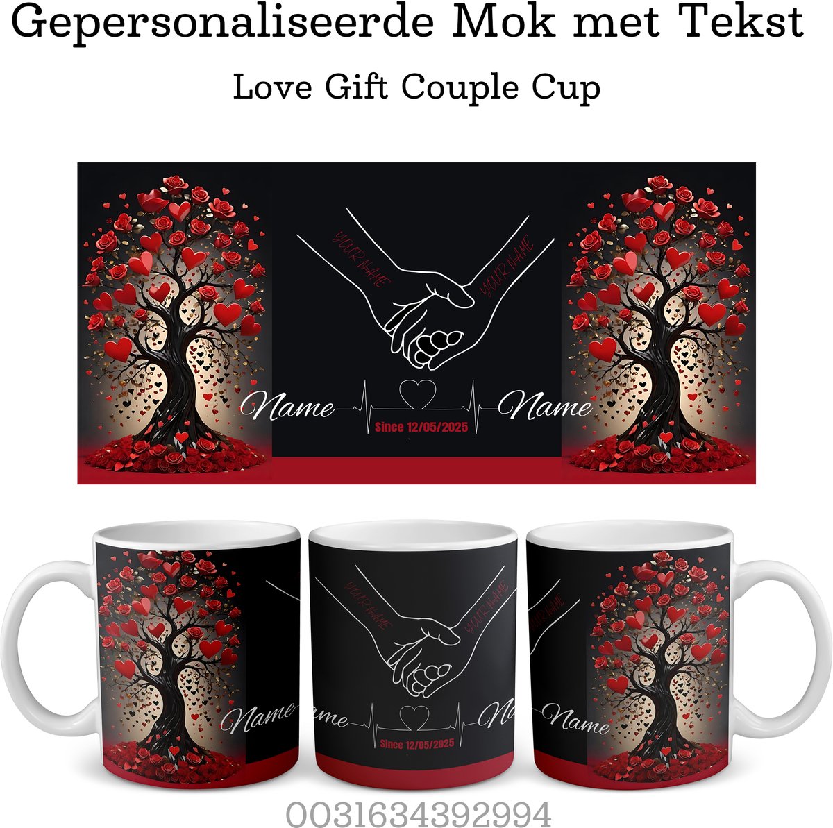 Personalized Mug with Name Text - Print Mug Text - Tea / Coffee Mug - Personalized Couple Mug