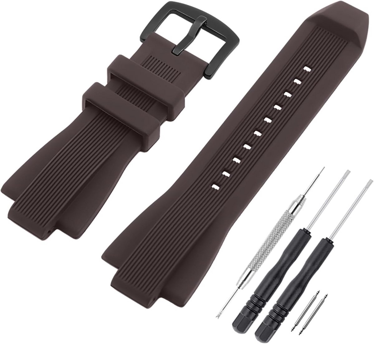 Heren Horlogeband Zacht Siliconen Rubber Vervanging Polsband Universeel