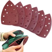 60 vellen schuurpapier voor driehoekschuurmachine, 11 gaten, met korrelgroottes 40/60/80/120/180/240, met klittenbandsluiting, compatibel met Bosch PSM 100A, PSM 160, PSM 200 AES, PSM 18, PDA 180 en andere modellen.