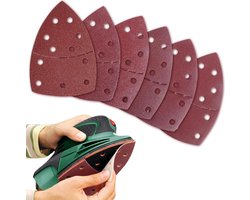 60 vellen schuurpapier voor driehoekschuurmachine, 11 gaten, met korrelgroottes 40/60/80/120/180/240, met klittenbandsluiting, compatibel met Bosch PSM 100A, PSM 160, PSM 200 AES, PSM 18, PDA 180 en andere modellen.