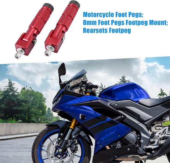 Universele Motor Voetsteunen Voetsteunen Achterpedalen Set Motorfiets Modificatie Accessoires (zwart