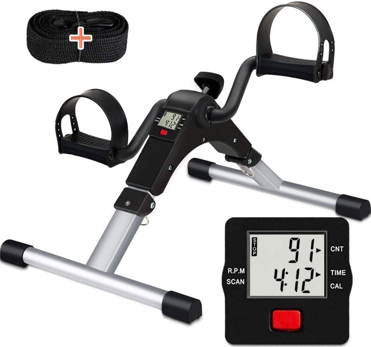 Inklapbare Pedaaltrainer voor Onder Bureau - Arm en Been Oefenaar met LCD-scherm