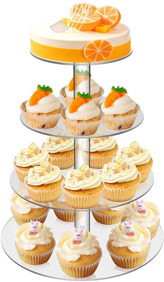 Stunq® Vierlaagse Taartstandaard - Herbruikbare Cupcake-standaard - Decoratie voor Feesten