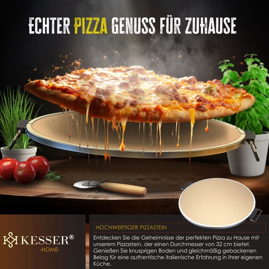 KESSER® Pizzaoven – 5 Warmtestanden tot 400°C – 15 Min Timer – 32 cm Pizzasteen – Inclusief Receptenboek — afbeelding 2