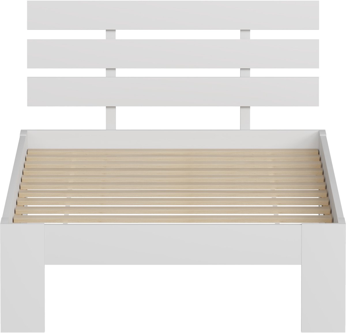 Houten bed met hoofdbord 90x190cm wit FINN