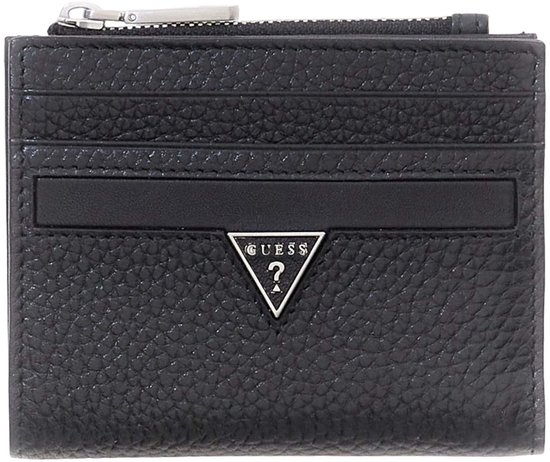 Guess DOUBLE ZIP MINI WALLET - Portemonnee - black/zwart
