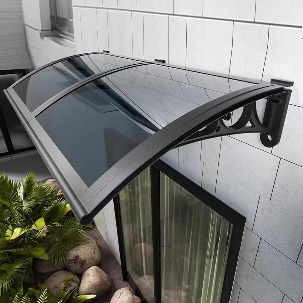Stevige Deurluifel Buiten Polycarbonaat - UV-bestendig Overkapping voor Deur en Raam