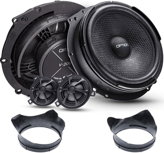 Hertz Lautsprecher 600W 16,5cm K165 Kompo incl Einbauset für Nissan Almera N16 03/2000-11/2006