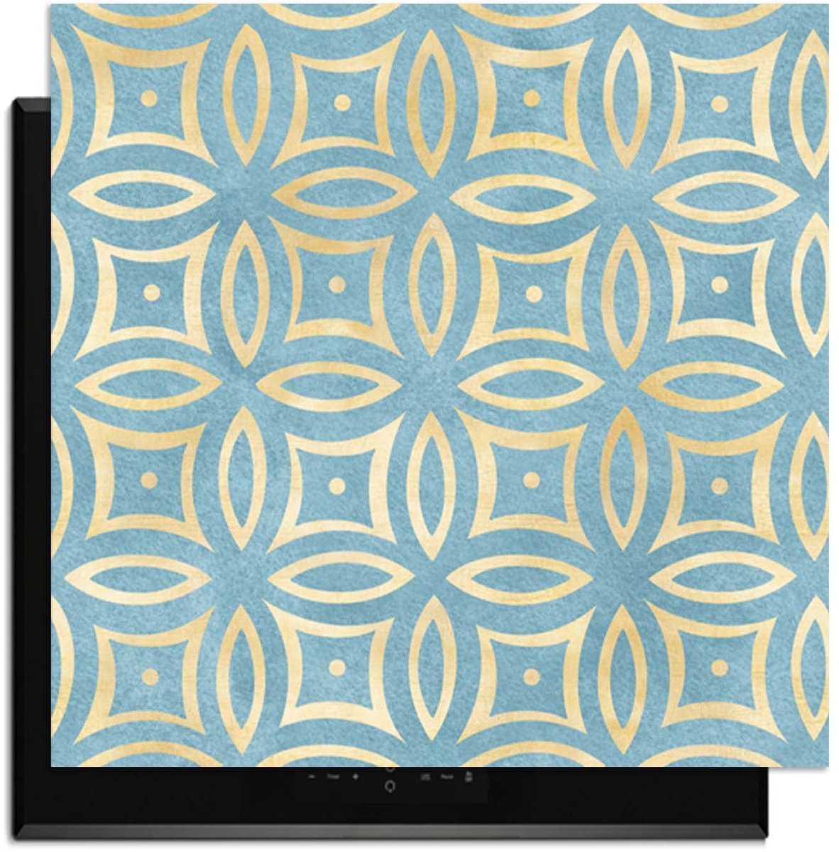 KitchenArt - Petal Illusion Blue - Inductie Beschermer - 59x52 cm - Kookplaat Beschermer - Luxe Afdekplaat Inductieplaat - Anti-slip & Oprolbaar - Beschermmat Inductiekookplaat