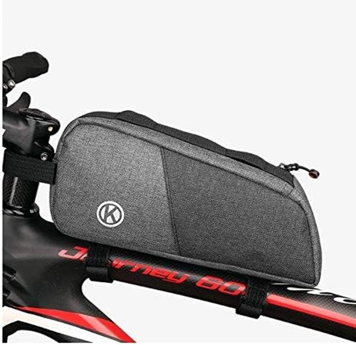 Fietstas Frame - Accessoire Tas - Fietsen Opbergen - Waterdicht Klittenband - 26 cm - Zwart Grijs