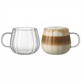 Set van 4 vintage koffiekopjes, glazen theekopjes, helder reliëf Set van 4 vintage koffiekopjes, glazen theekopjes, helder reliëf