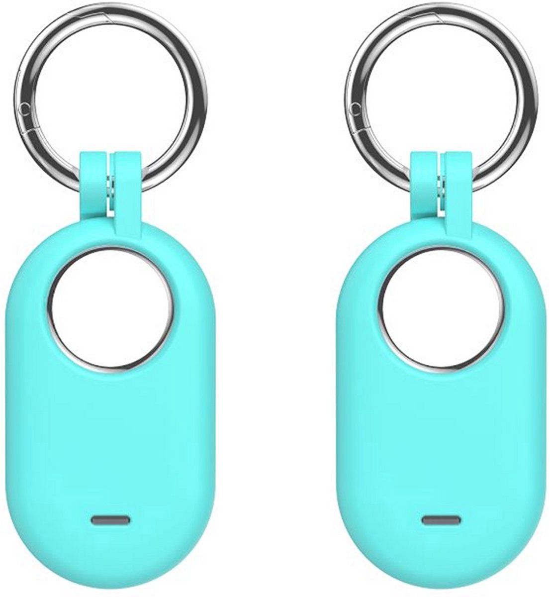 Sleutelhanger geschikt voor Samsung SmartTag 2 - Siliconen - 2 stuks - Mintgroen/blauw - CHPN
