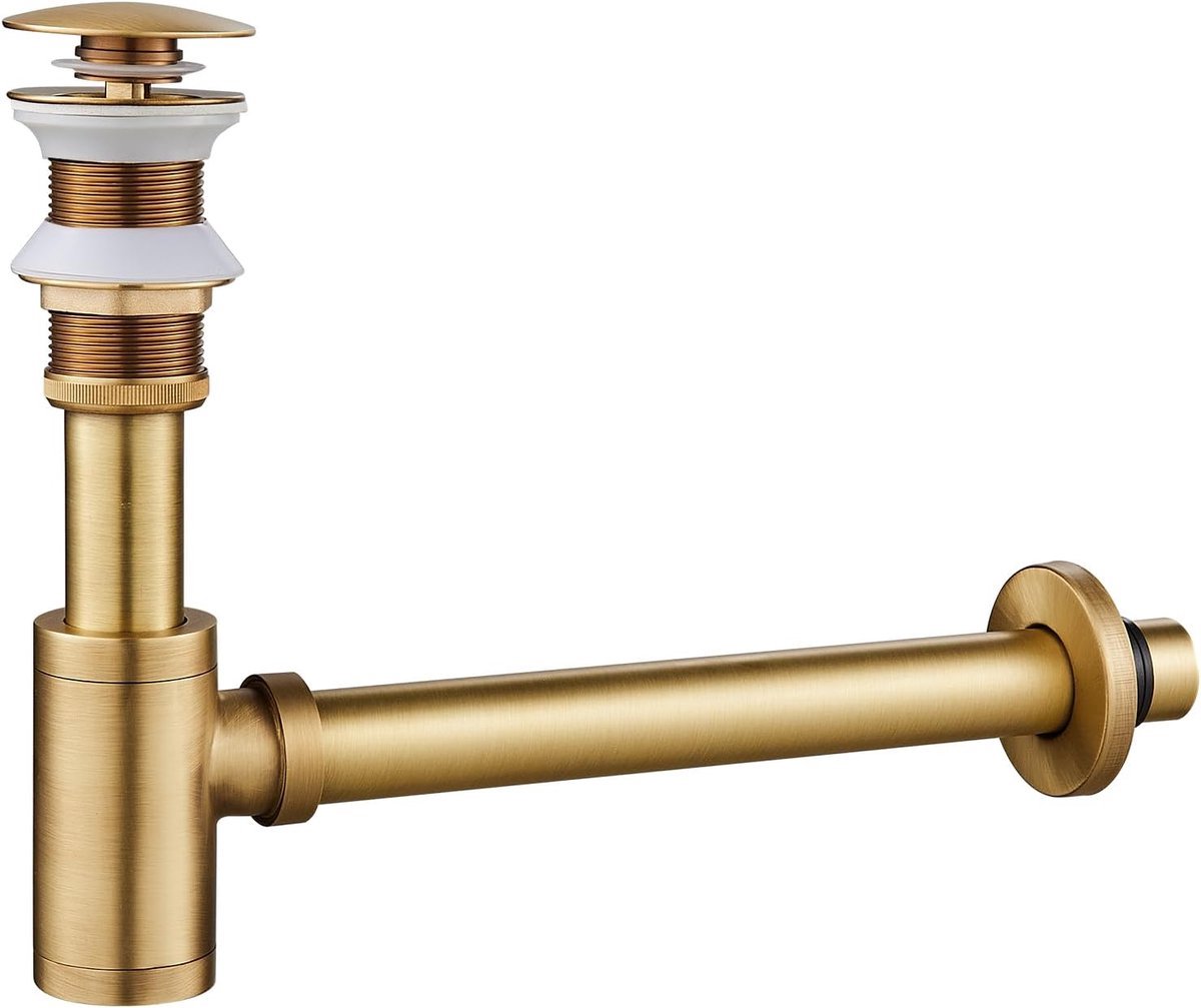 Stunq® Veelzijdige Sifon voor Wastafel en Wasbak Met Pop-Up Afvoerplug Zonder Overloop