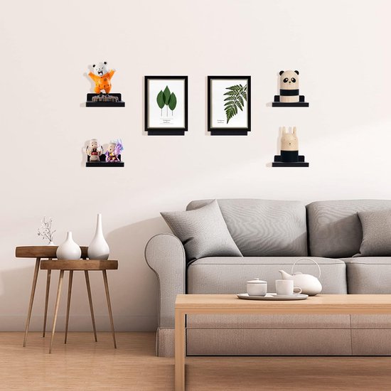 HÜSQ Set van 2 zwevende Wandplanken - 80 cm - inclusief robuust Ophang Frame met