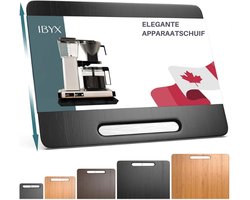 Ibyx Bamboe Schuifplank - Krasvrije Onderzetter met Wieltjes voor Koffiezetapparaat, Airfryer & Espressomachine - Keuken Organizer
