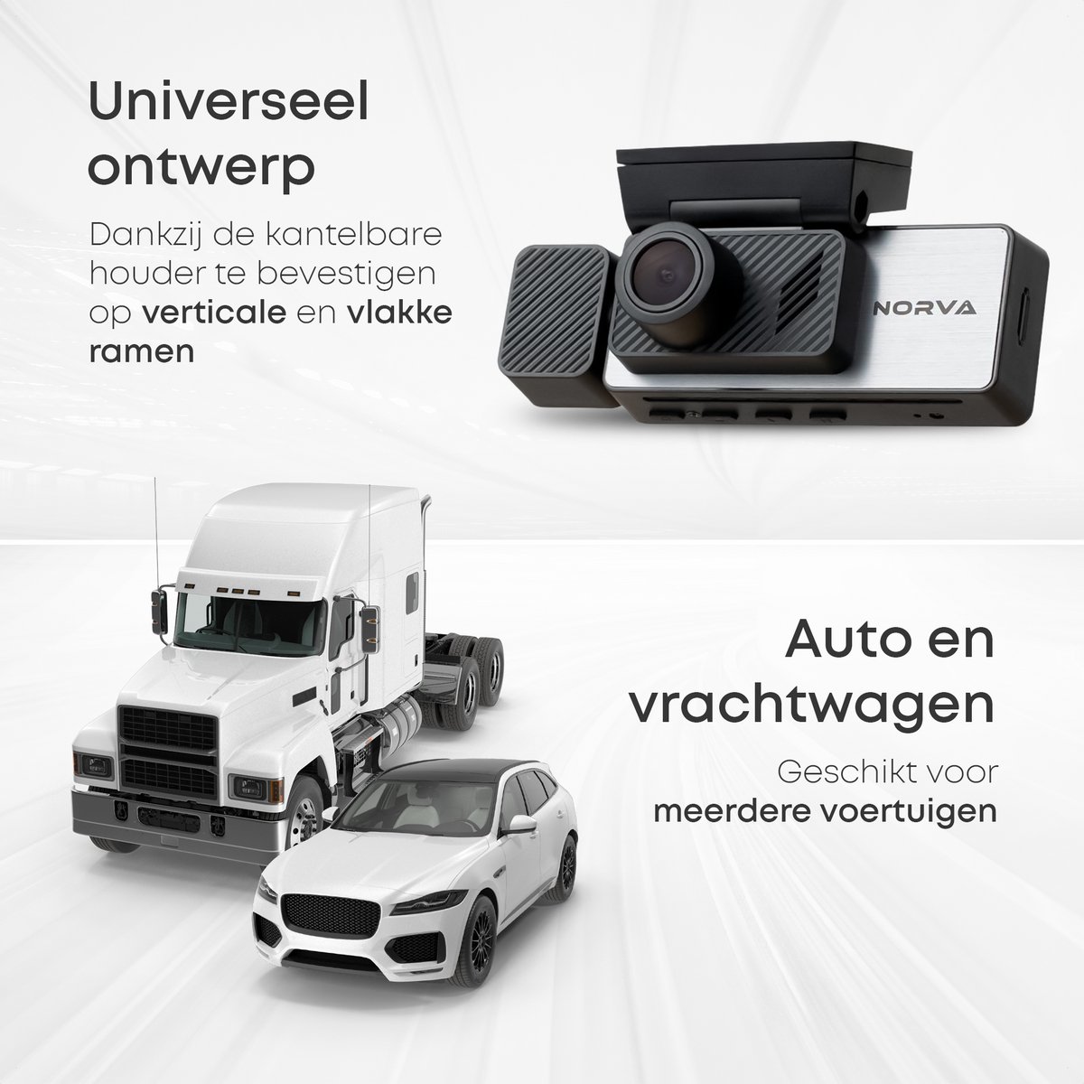 Norva - Dashcam voor Auto 3 in 1 - 4K Ultra HD - Voor en achter + binnen camera - Wifi & GPS - Nachtzicht - Besturing via app - 170 graden kijkhoek - G-sensor - loop recording - Incl. 64GB SD-kaart – foto 8