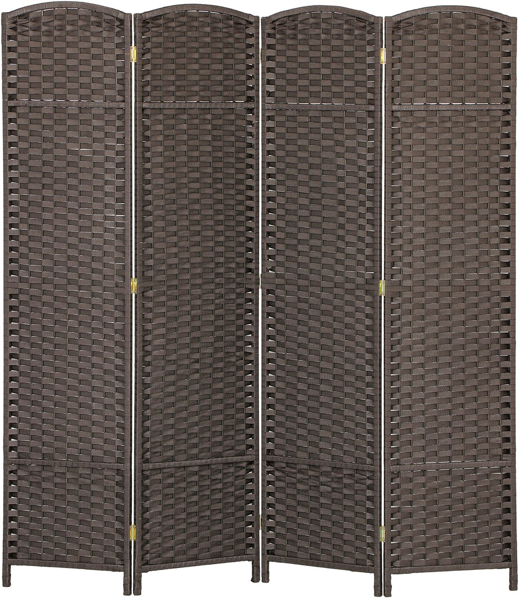 HOMCOM Kamerverdeler Polypropyleen, Grenenhout 160L x 1,6B x 170H cm Bruin