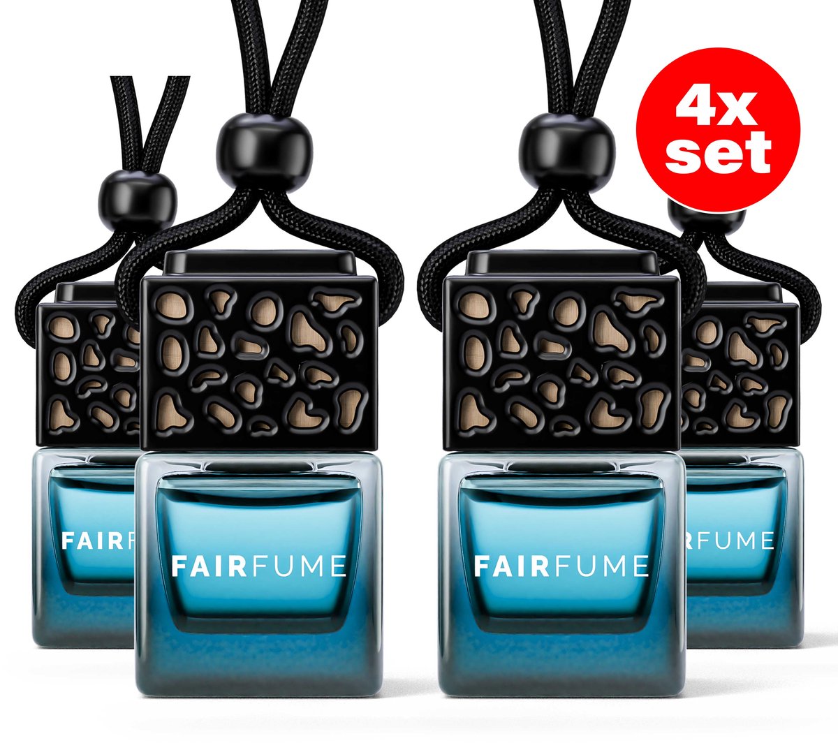 Fairfume® – Auto Parfum Set 4 Stuks – Mystery Geurverfrisser Voor Mannen – Geïnspireerd op Designer Geuren – Luxe Autoaccessoire & Cadeau - Navy Blue