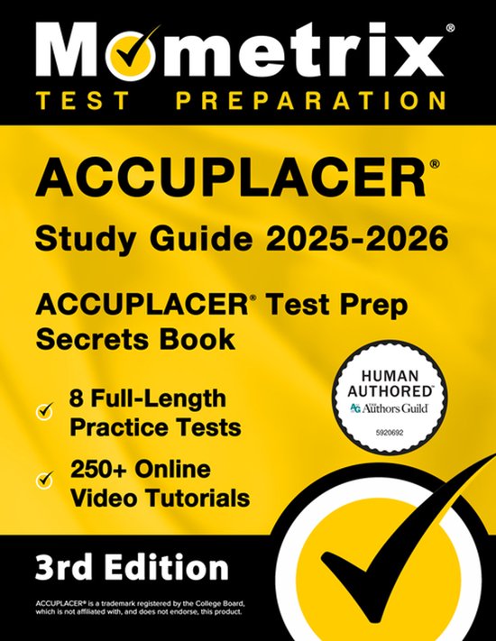 Accuplacer Study Guide 2025-2026 - 8 Full-Length Practice Te ... - cover