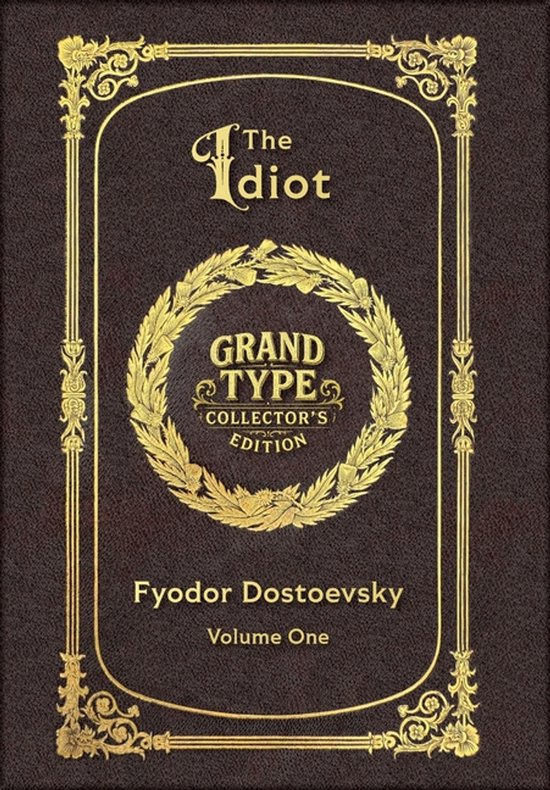 Bruine kaft van 'The Idiot', Collector's Edition, met gouden letters en kransen.