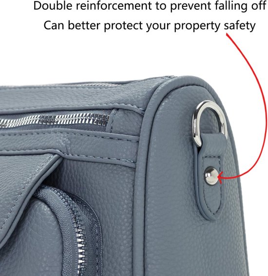 SENDEFN Schoudertas voor dames, handtas, schoudertas, meerdere zakken, kleine schoudertas met brede verstelbare en afneembare riem, voor winkelen, werk en reizen, Wit en Bruin, Medium