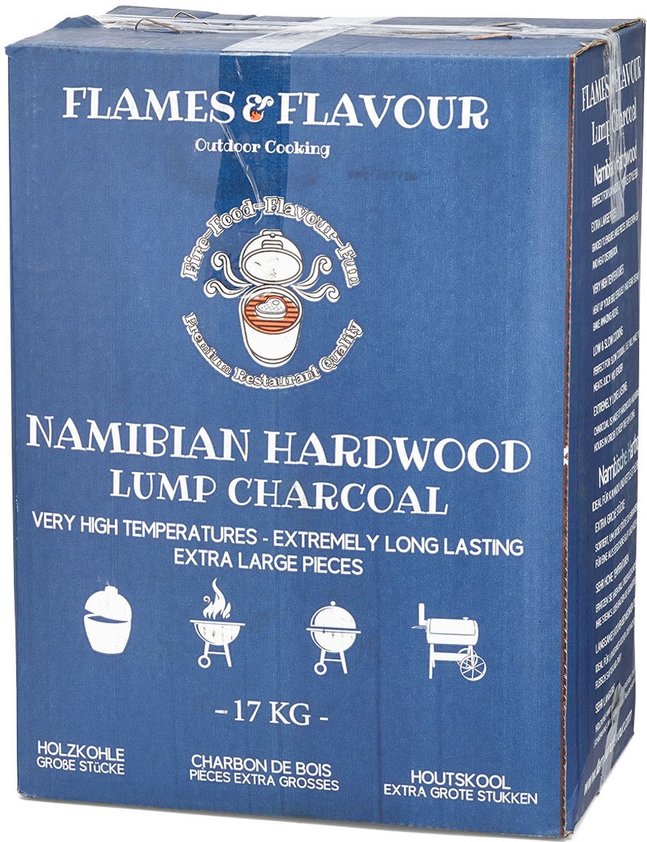 Bol.com 17 KG Flames & Flavour Namibiaans Hardhout Restaurant Houtskool aanbieding