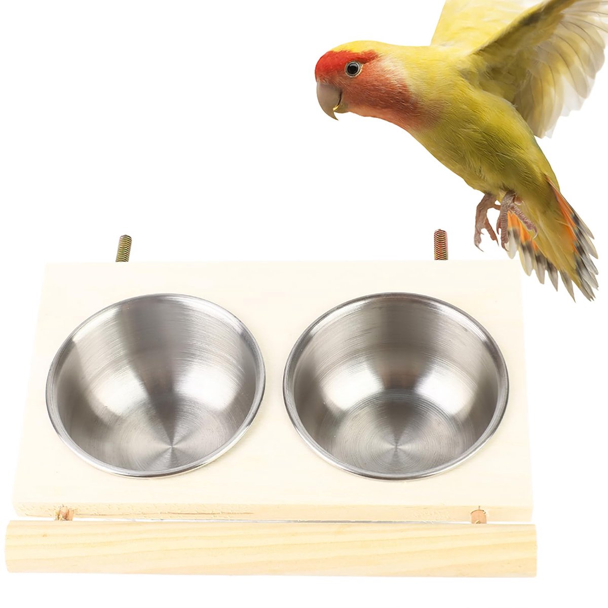 Veilige en Onschadelijke Papegaaien Voedsel Bowl voor Watervoeding (Dubbele sleuf)