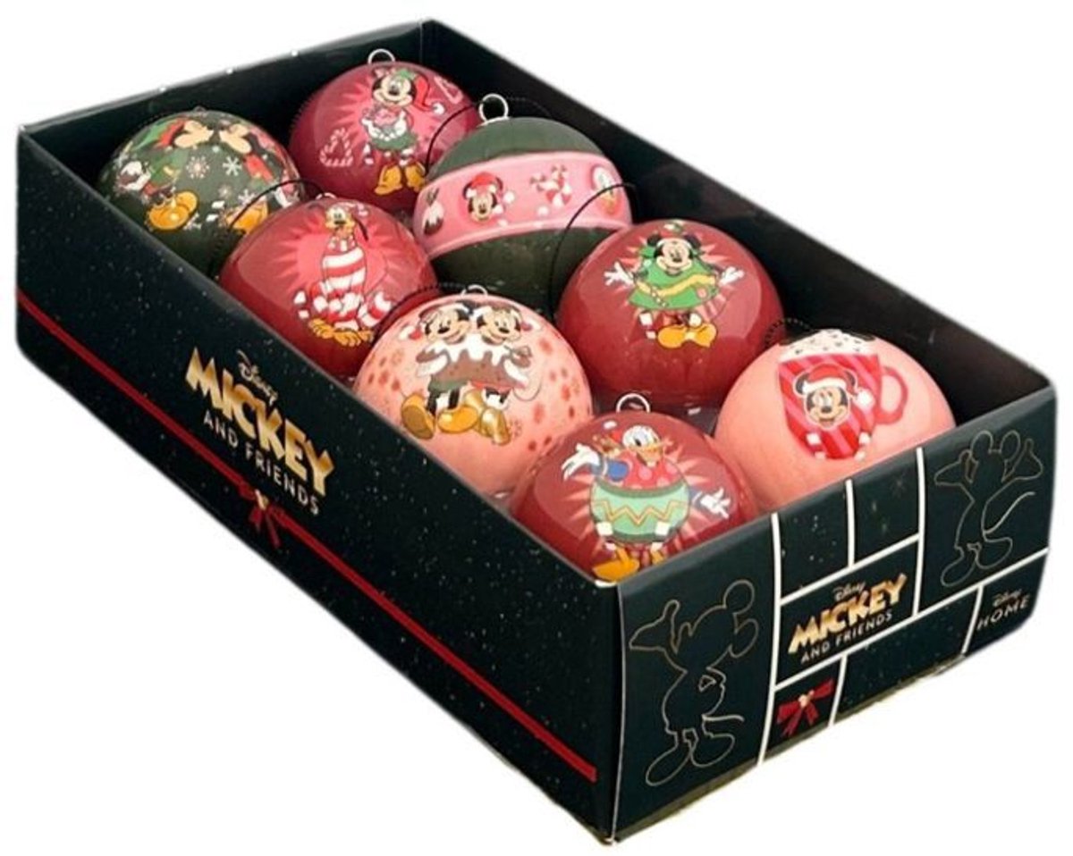 Disney - Kerstballen set polystyreen Mickey&Minnie 8 delig 6,5 cm