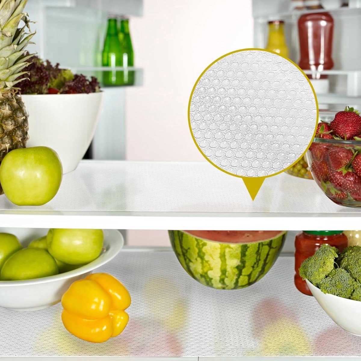 Stunq® Lademat, antislipmat, keukenladenmat, ladebeschermer, antislipmat voor keukenwinkel, koelkast, planken, op maat te knippen, 40 x 600 cm, transparant