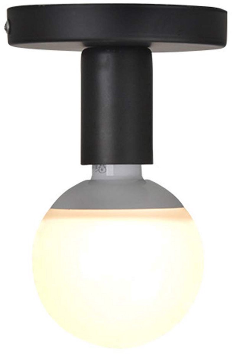 Industriële Zwarte Plafondlamp of Wandlamp Fitting E27 - Metaal - Geschikt voor Hal, Gang of Balkon