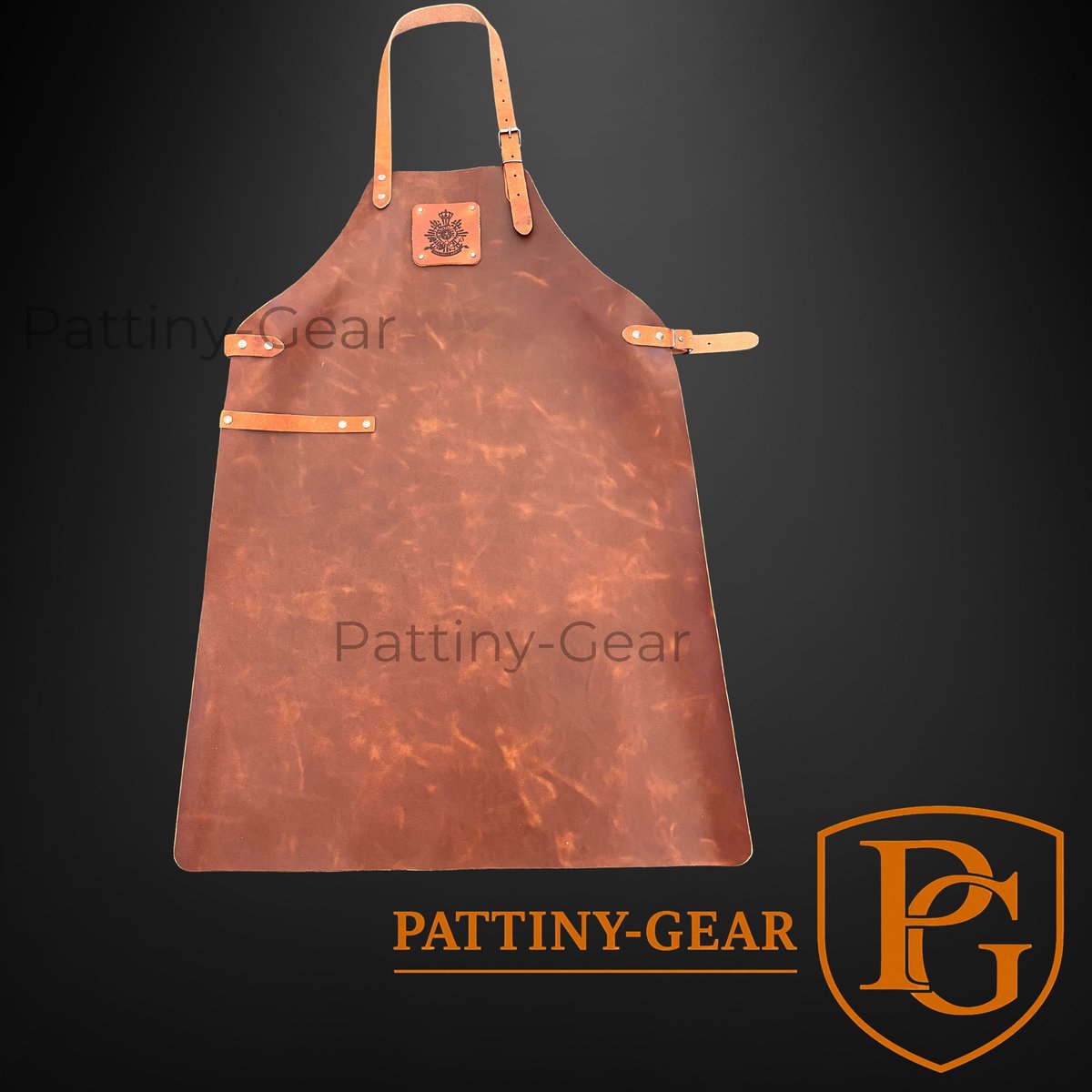 Pattiny-BBQ schort-Korps Mariniers-Leer