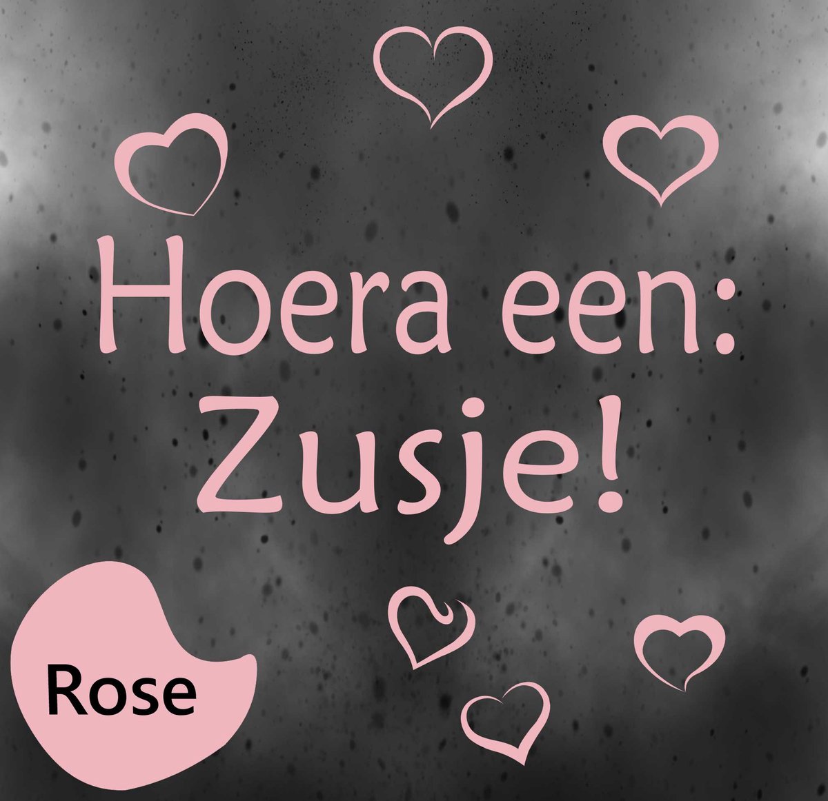 JERMA allerhandestickers Geboorte sticker Hoera een zusje in zachtroze Rose Zusje