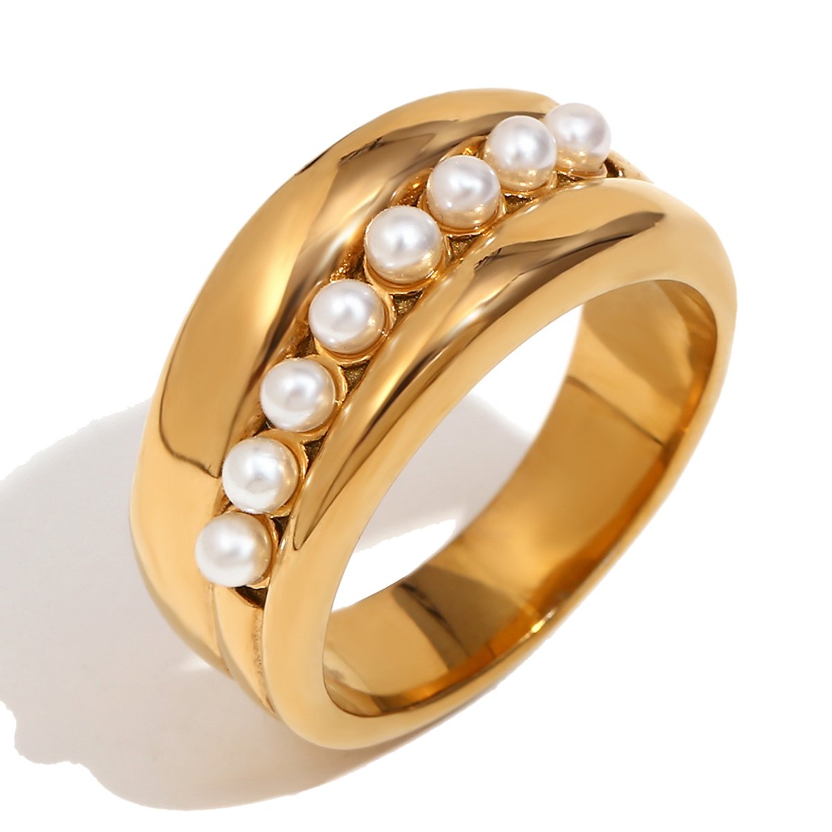 Veldy goudkleurige ring - RVS ring - Stainless steel ring goud/gold - Mooie ring - Goudkleurig