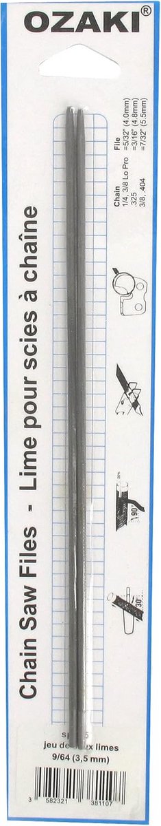 Ronde Vijlen voor Kettingzaag 2-Pack - 3.6mm (9/64") - Onderhoud en Slijpen