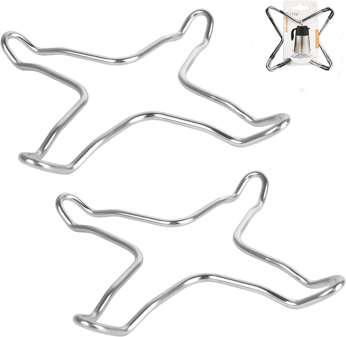 2x Gasring Reductiehouder RVS Voor Mokka Pot & Kleine Pannen - Kookplaat Standaard