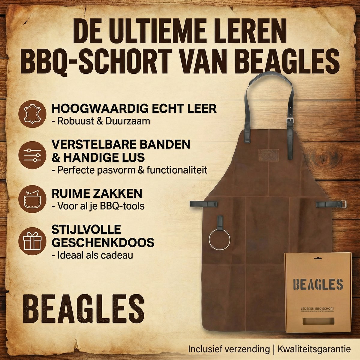 Beagles Beagles Leren BBQ Schort - afbeelding 2